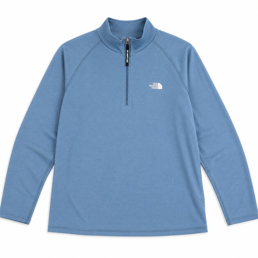 The North Face Mens Quarter Zip Pullover Slate Blue Athletic Fleece Large